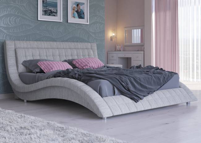 Кровать Атлантико, цвет: Глазко Серый Кровать Атлантико, цвет: Глазко Серый