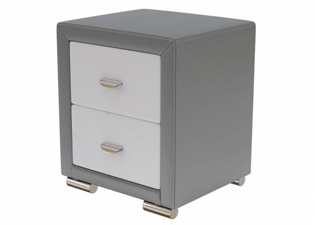 Тумба Orma Soft 2, цвет: Экокожа Серый/Белый Тумба Orma Soft 2, цвет: Экокожа Серый/Белый