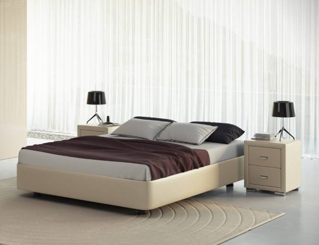 Кровать Rocky Base, цвет: Экокожа Бежевая