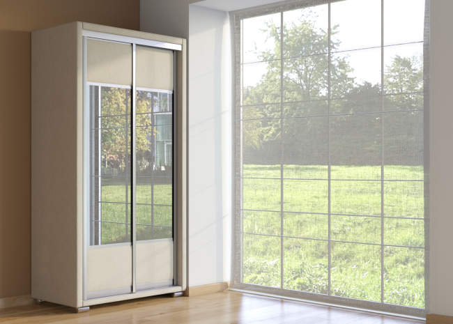 Шкаф купе 2-ух дв. Orma Soft 2 (2 зеркала), цвет: Глазго Бежевый