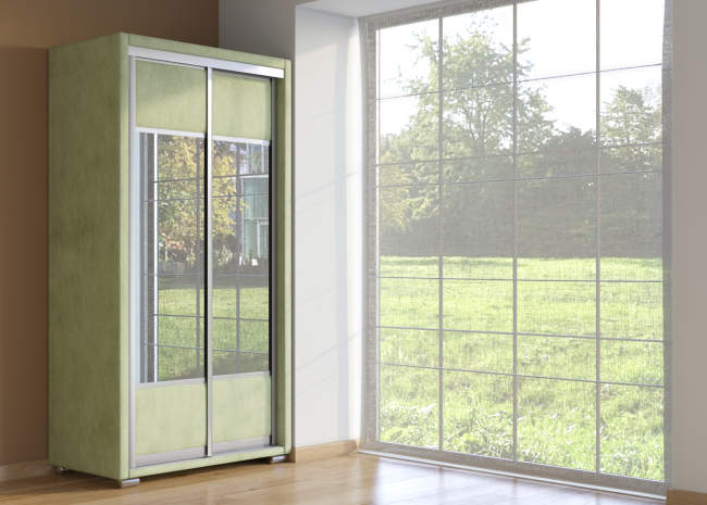 Шкаф купе 2-ух дв. Orma Soft 2 (2 зеркала), цвет: Лофти Олива