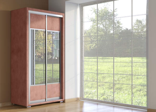 Шкаф купе 2-ух дв. Orma Soft 2 (2 зеркала), цвет: Лофти Рыжий