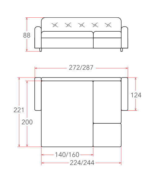 Диван угловой с пуфом Ergonomic ambition