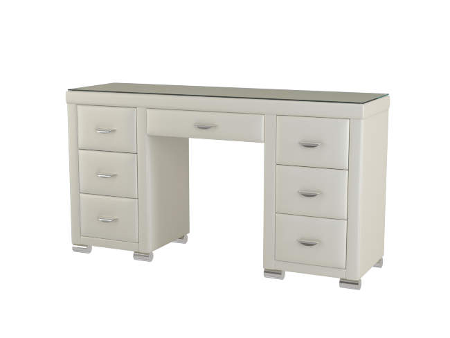 Туалетный стол OrmaSoft 2 (7 ящиков), цвет: Экокожа Молочный перламутр Туалетный стол OrmaSoft 2 (7 ящиков), цвет: Экокожа Молочный перламутр