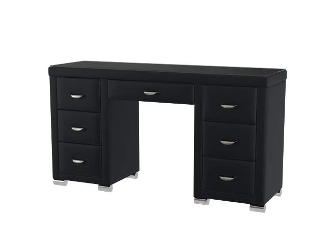 Туалетный стол OrmaSoft 2 (7 ящиков), цвет: Экокожа Черный Туалетный стол OrmaSoft 2 (7 ящиков), цвет: Экокожа Черный