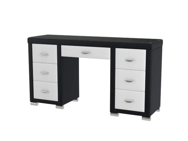Туалетный стол OrmaSoft 2 (7 ящиков), цвет: Экокожа Черный/Белый Туалетный стол OrmaSoft 2 (7 ящиков), цвет: Экокожа Черный/Белый