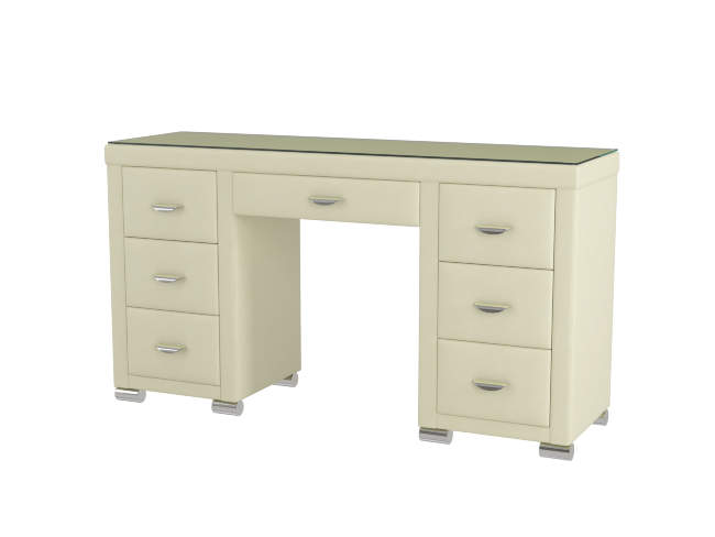 Туалетный стол OrmaSoft 2 (7 ящиков), цвет: Экокожа Кремовый Туалетный стол OrmaSoft 2 (7 ящиков), цвет: Экокожа Кремовый