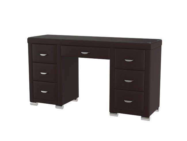 Туалетный стол OrmaSoft 2 (7 ящиков), цвет: Экокожа Коричневый Туалетный стол OrmaSoft 2 (7 ящиков), цвет: Экокожа Коричневый