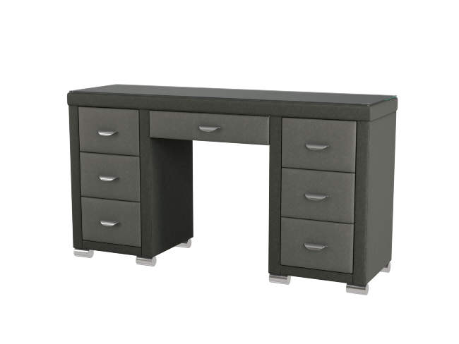Туалетный стол OrmaSoft 2 (7 ящиков), цвет: Экокожа Темно-серый/Серый Туалетный стол OrmaSoft 2 (7 ящиков), цвет: Экокожа Темно-серый/Серый